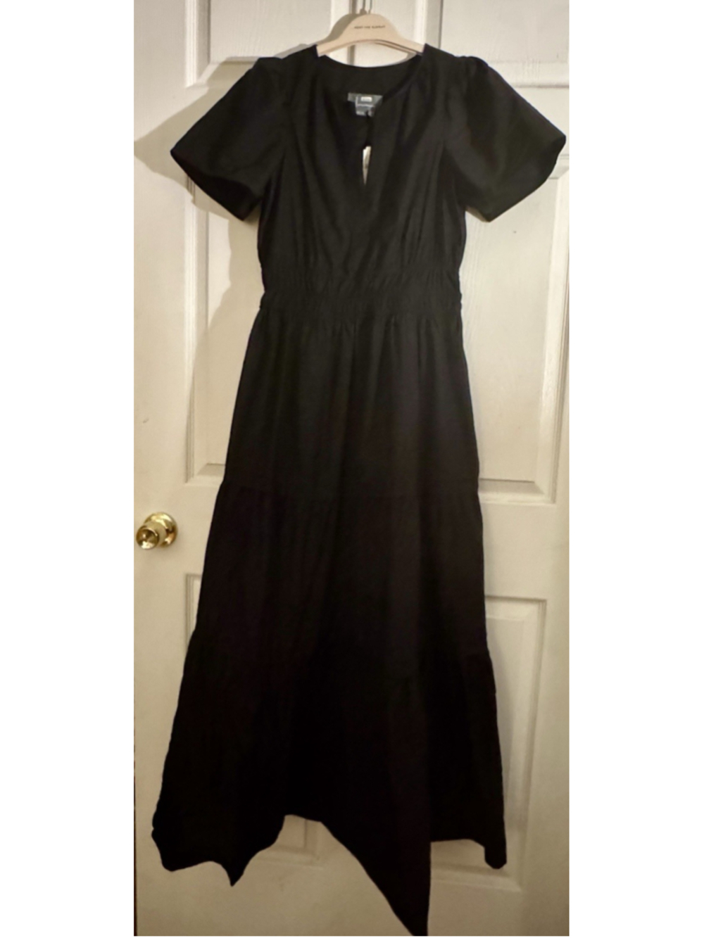 Anthropologie Somerset Maxi Dress Black Puff Long Sleeve Edition Smocked Small